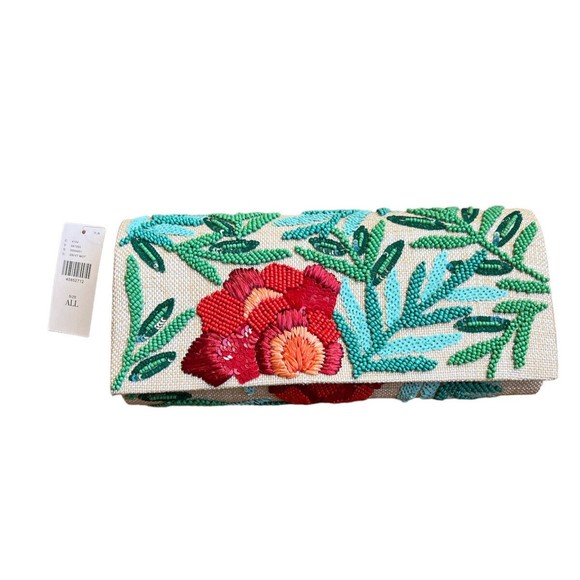 Anthropologie Handbags - NWT: Anthropologie Spring Garden Clutch Beaded Floral